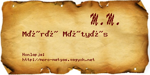 Móró Mátyás névjegykártya